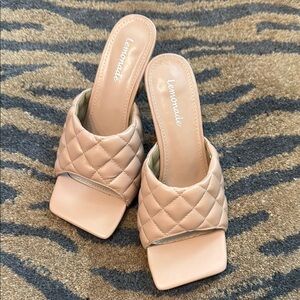 Lemonade Tan Quilted Heels